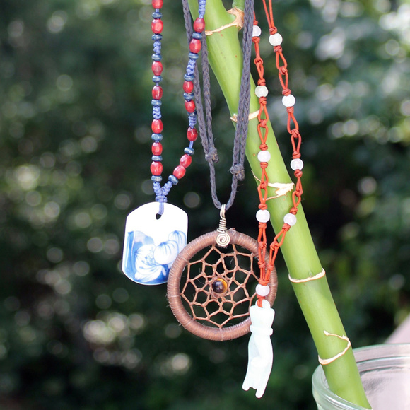 3 Adjustable Zen Neclaces: Yoga Dream Catch Trio - Picture 1 of 8